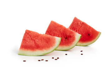 Slices of sweet, ripe, juicy watermelon, isolate
