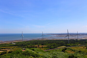 Coastal and Offshore Windmill farm near Miaoli County, Houlong Township Taiwan 