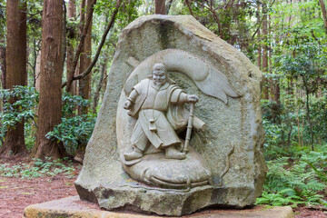 Fototapeta na wymiar Takemikazuchi Monument at Kashima Shrine (Kashima jingu Shrine) in Kashima, Ibaraki Prefecture, Japan. Kashima Shrine is one of the oldest shrines in eastern Japan.