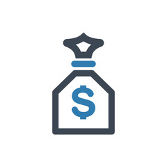 Investment money bag icon