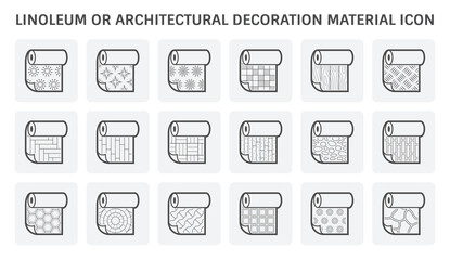Linoleum or architectural decoration material vector icon set design.