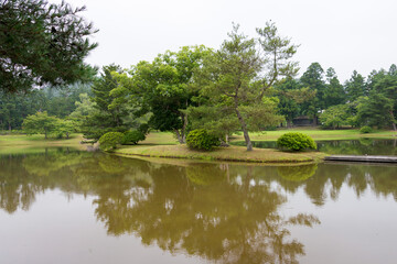 Site of Kanjizaio-in in Hiraizumi, Iwate, Japan. It is part of Historic Monuments and Sites of Hiraizumi, a UNESCO World Heritage Site.