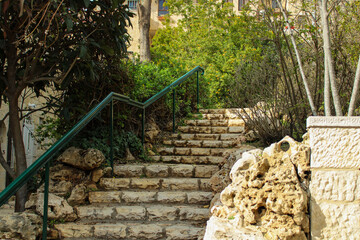 Stairway in green neighborhood