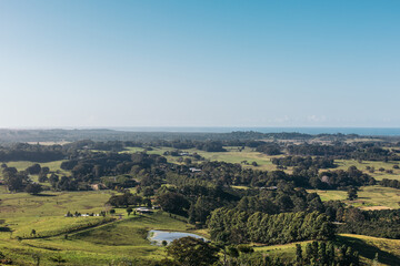 Fototapeta na wymiar view of mountain and ocean from St Helena lookout Byron Bay, Australia