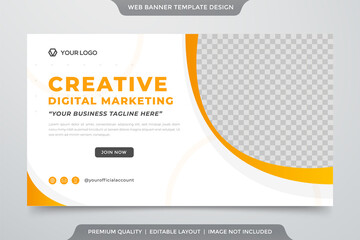 website banner template with clean minimalist style