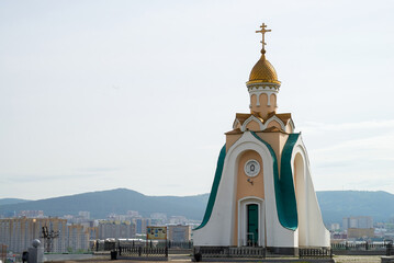 Chapel of Alexander Nevsky, Russia, Chita, Far East, sunny, city landscape, horizontal photo,...