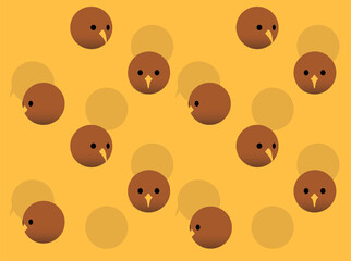 Ball Animal Character Kiwi Cute Cartoon Background Wallpaper-01