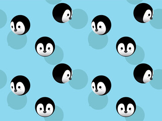 Ball Animal Character Baby Penguin Cute Cartoon Background Wallpaper-01