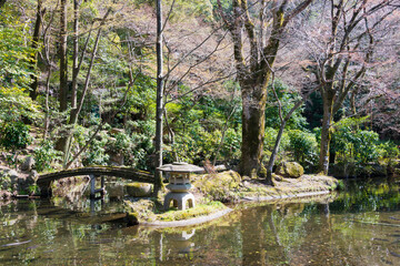 Fototapeta na wymiar Gifu Park in Gifu, Japan. The Park was opened in 1887.