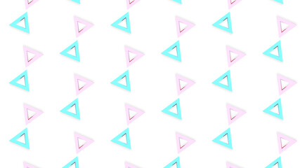 Abstract pattern geometry shape triangle pink pastel colorful cute background. 3D illustration. Poster or website design