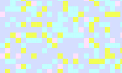 Abstract square pixel mosaic colorful background geometric seamless pattern in pastel colors. 8 bit