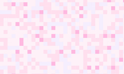 Abstract square pixel mosaic pink background geometric seamless pattern in pastel colors. 8 bit