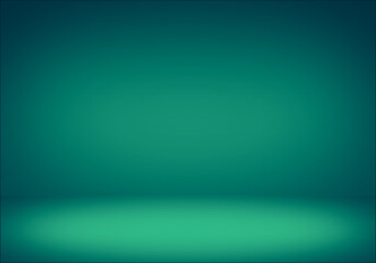 Empty green room studio wall gradient color abstract background.for background and wallpaper Saint Patrick's Day ,Christmas. 3d rendering.