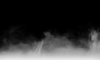 White gray smoke Isolated on black color dark horror background. Use for concept design Halloween Spooky night.