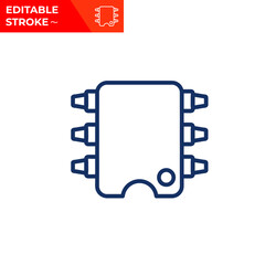Fototapeta premium Integrated Circuit Flat OutlineVector Design. Vector Illustration of IC for Icon, Symbol, Graphic Resources, and Logo. EPS10 Editable Stroke