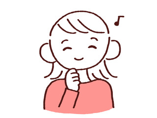 笑顔で妄想する若い女性