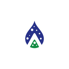 Logo template of water drop and letter a. Simple flat style. Vector logo template ready for use.