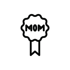 mom badge mother day icon vector illustration outline style