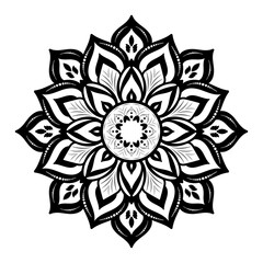 Circular Flower Mandala with vintage floral style, Vector mandala Oriental pattern, Hand drawn decorative element. Unique design with petal flower. Concept relax and meditation use for page logo book