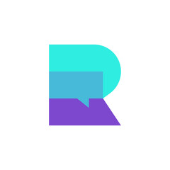 letter R chat logo icon