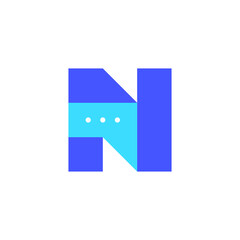 letter N chat logo icon