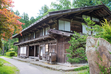 Fototapeta na wymiar Hida Folk Village. a famous open-air museum and historic site in Takayama, Gifu, Japan.