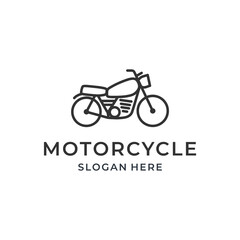 motorcycle logo concept with line art style.
