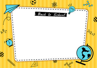 Back to school frame yellow background