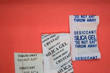 Silica gel on orange background