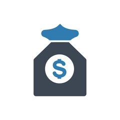 Investment money bag icon