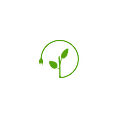 green save energy logo premium vector