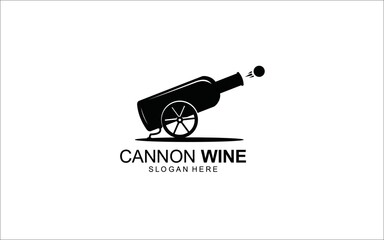 cannon wine logo design concept Symbol Illustration