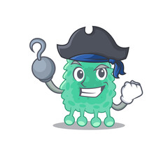 Azotobacter vinelandii cartoon design in a Pirate character with one hook hand