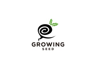 Modern design Growing Seed Flower Plant Garden Farm logo design