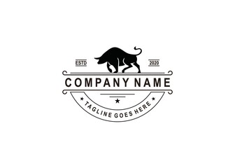 Retro Vintage Cattle / Beef Emblem Label logo design and bull symbol inspiration