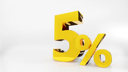 Fototapeta premium 5% Golden symbol , 3D render