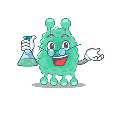 caricature character of azotobacter vinelandii smart Professor working on a lab
