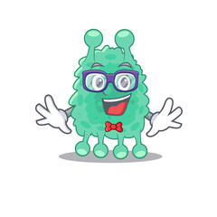 A cartoon drawing of geek azotobacter vinelandii wearing weird glasses