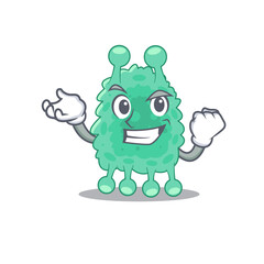 A funny cartoon design concept of azotobacter vinelandii with happy face