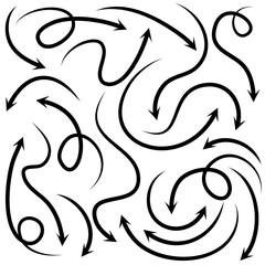Obraz premium set of hand drawn arrows .Vector doodle design elements. Illustration on white background.for business infographic, banner, web and concept design.