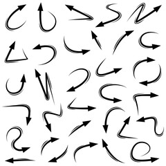 set of hand drawn arrows .Vector doodle design elements. Illustration on white background.for business infographic, banner, web and concept design.