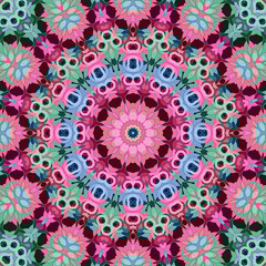 Seamless mandala round circle bright pattern