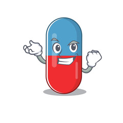 A caricature design concept of pills drug with happy face