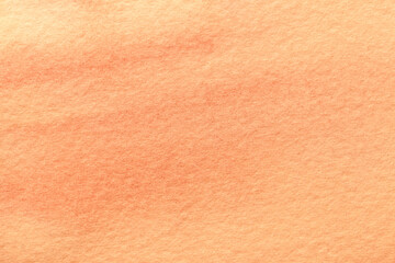Abstract art background light coral and pink colors. Watercolor painting on canvas with soft peach gradient.