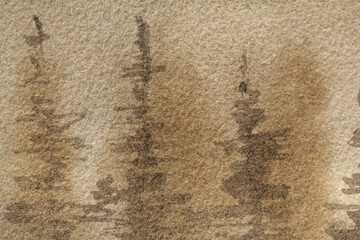 Abstract art background light brown colors. Watercolor painting on canvas with beige soft gradient.