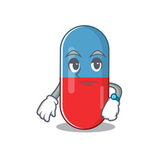 Fototapeta premium Mascot design style of pills drug with waiting gesture