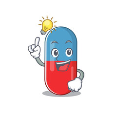 genius pills drug Mascot character has an idea gesture