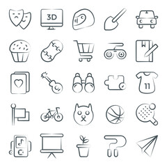 
Recreational Equipment Line Icons Pack
