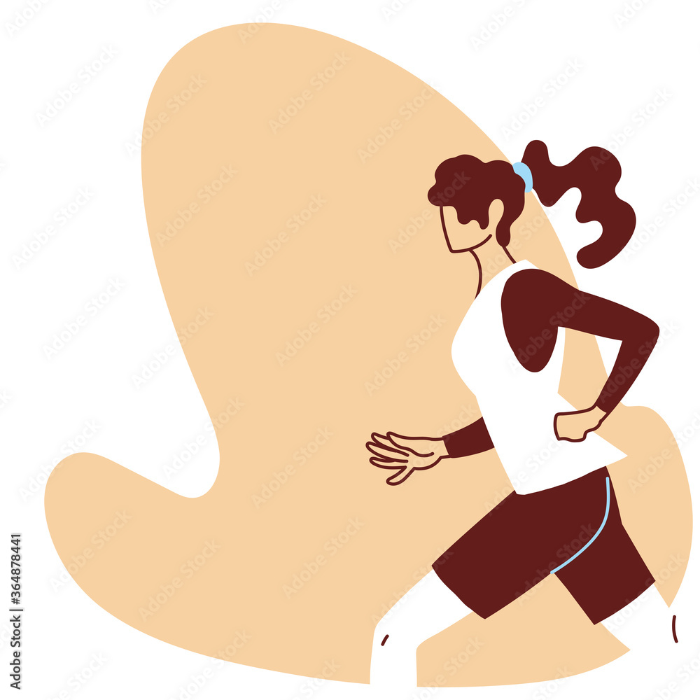 Poster woman wearing sportswear for running