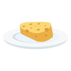 cheese on plate design, dairy breakfast and food theme Vector illustration